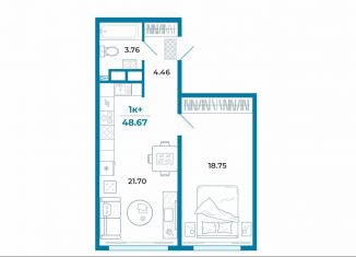 Продажа однокомнатной квартиры, 48.3 м2, Тюмень, ЖК Краснолесье, Селекционная улица, 8