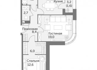 Двухкомнатная квартира на продажу, 66.5 м2, Москва, ЖК Режиссёр