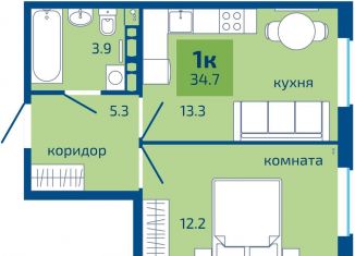 Продажа 1-комнатной квартиры, 34.7 м2, Пермь, Мотовилихинский район