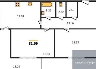 Продам 2-комнатную квартиру, 81.7 м2, поселок Шуберское, жилой комплекс Шуберский, 6