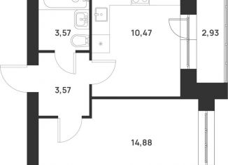 Однокомнатная квартира на продажу, 35.4 м2, Тула