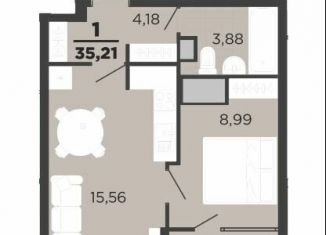 Продам 2-ком. квартиру, 38.5 м2, Рязань, ЖК Метропарк