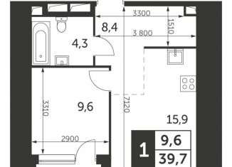 Продаю однокомнатную квартиру, 39.7 м2, Москва, ЖК Архитектор, улица Академика Волгина, 2с2