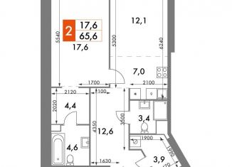 Продам 1-ком. квартиру, 65.6 м2, Москва, улица Академика Волгина, 2с3, ЖК Архитектор