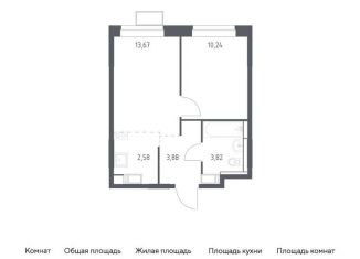 2-комнатная квартира на продажу, 34.2 м2, поселение Рязановское, жилой комплекс Алхимово, 16, ЖК Алхимово