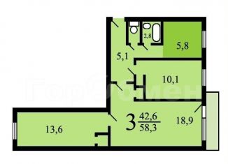 Продажа 3-комнатной квартиры, 58.8 м2, Москва, улица Симоновский Вал, 24к2, улица Симоновский Вал