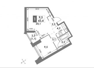 Продаю 2-ком. квартиру, 43.4 м2, Москва, ЖК Архитектор, улица Академика Волгина, 2с3