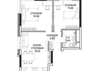 Продам 2-комнатную квартиру, 49.4 м2, Москва, улица Корнейчука, 27с7