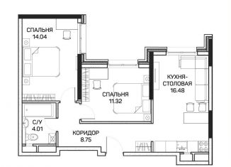 Продается 2-ком. квартира, 54.8 м2, Москва, улица Корнейчука, 27с7, район Бибирево