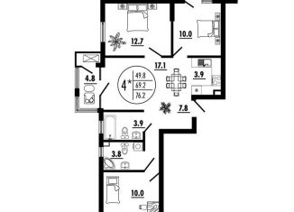 Продам 4-комнатную квартиру, 76.2 м2, Ростов-на-Дону