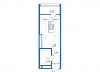 Продаю квартиру студию, 19.9 м2, село Михайловка, Новоуфимская улица, 13