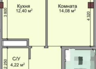 Продается однокомнатная квартира, 40.6 м2, Нальчик, улица Атажукина, 10Б, район Предгорный