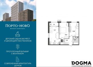 Продается двухкомнатная квартира, 57.5 м2, Новороссийск