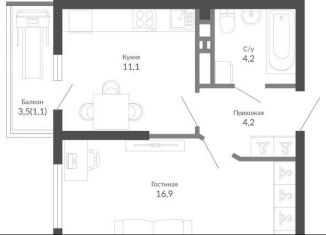 Продаю 1-ком. квартиру, 37.4 м2, Новороссийск, ЖК Облака 2