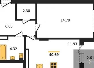 1-комнатная квартира на продажу, 40.7 м2, Воронеж, Покровская улица, 19, Коминтерновский район