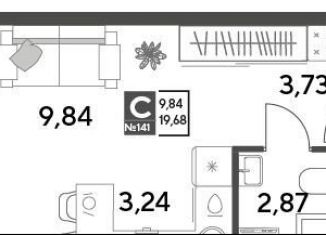 Продается квартира студия, 19.7 м2, Московская область