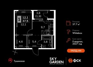 Продаю однокомнатную квартиру, 37.7 м2, Москва, метро Спартак, Строительный проезд, 9с9