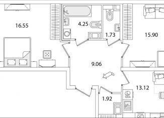 Продается 2-комнатная квартира, 64.5 м2, Санкт-Петербург, улица Тамбасова, 5Н