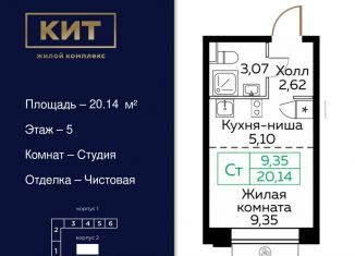 Продается квартира студия, 20.1 м2, Мытищи, Новомытищинский проспект, 4А