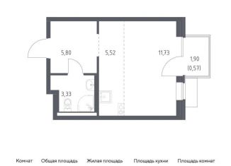 Продам квартиру студию, 27 м2, Ленинский городской округ, жилой комплекс Новое Видное, 18.1