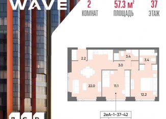 Продаю двухкомнатную квартиру, 57.3 м2, Москва, станция Москворечье, улица Борисовские Пруды, 1