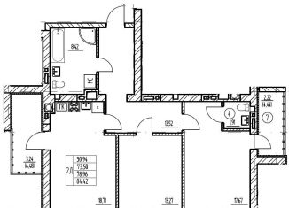 Продаю 3-комнатную квартиру, 79 м2, Калининград, Старокаменная улица, 3Б