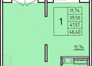 Продаю 1-ком. квартиру, 39.5 м2, Санкт-Петербург