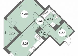 1-ком. квартира на продажу, 46 м2, Санкт-Петербург, ЖК Огни Залива