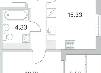 Продам 1-ком. квартиру, 39 м2, посёлок Шушары