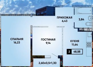 Продается 2-комнатная квартира, 48.5 м2, Краснодар, Прикубанский округ