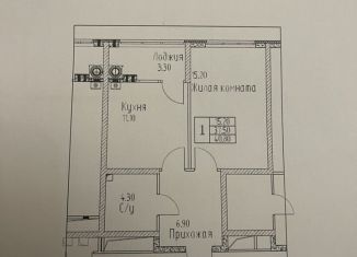 Продам однокомнатную квартиру, 41.4 м2, Ставрополь, микрорайон № 14, Гражданская улица, 1/2к1