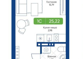 Продам квартиру студию, 25.2 м2, Новосибирск, метро Маршала Покрышкина, улица Королёва, 2