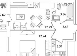 Продается 1-комнатная квартира, 35.9 м2, Санкт-Петербург, улица Тамбасова, 5Н, Красносельский район