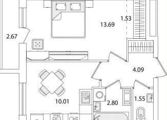 Однокомнатная квартира на продажу, 35 м2, Санкт-Петербург, улица Тамбасова, 5Н