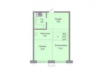 2-ком. квартира на продажу, 53.9 м2, Хабаровский край, улица Шеронова, 20