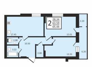 2-ком. квартира на продажу, 63.9 м2, Воронеж, Донбасская улица, 25к2, Ленинский район