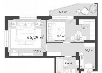 Продается двухкомнатная квартира, 46.3 м2, Новосибирская область, улица Коминтерна, 128