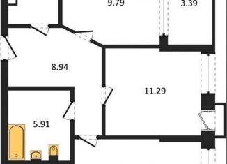 Двухкомнатная квартира на продажу, 54.9 м2, Воронеж, Железнодорожный район, набережная Чуева, 7