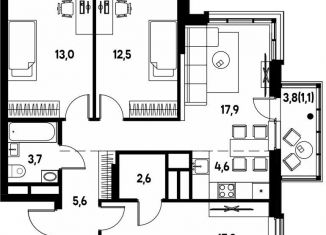 Продажа 4-ком. квартиры, 78.9 м2, деревня Кондратово, улица Улановой, 7