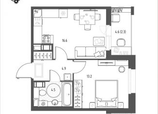 Продам 1-комнатную квартиру, 41.5 м2, Омская область, микрорайон Зелёная Река, 11