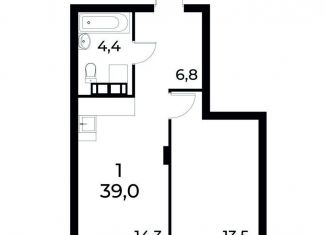 Продам однокомнатную квартиру, 38.8 м2, Нижегородская область, улица Коперника