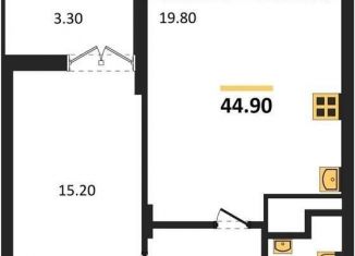 1-ком. квартира на продажу, 44.9 м2, Воронеж, Железнодорожный район