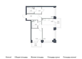 2-комнатная квартира на продажу, 69.4 м2, Москва, жилой комплекс Нова, к2, ЗАО