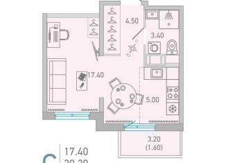 Продаю квартиру студию, 31.9 м2, Ленинградская область, улица Ларина, 9