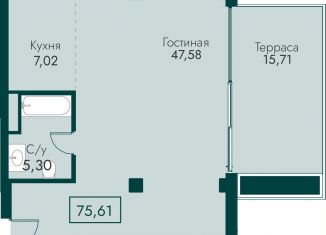 2-комнатная квартира на продажу, 75.6 м2, Крым, улица Мухина, 17А