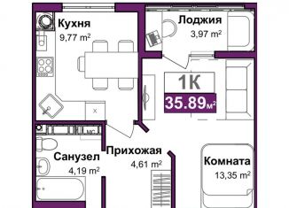 Продаю 1-ком. квартиру, 33.9 м2, Симферополь, ЖК Город Мира