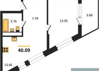 Продаю 1-комнатную квартиру, 40.1 м2, Воронеж, Железнодорожный район, набережная Чуева, 7