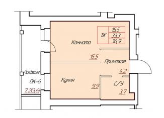 Продажа однокомнатной квартиры, 36.9 м2, Череповец