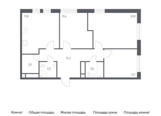 Продаю 3-комнатную квартиру, 88.6 м2, Москва, 3-я Хорошёвская улица, 17А, ЖК Вереск