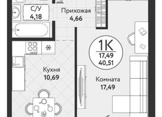 Продается 2-комнатная квартира, 40.5 м2, Новосибирск, Первомайский район